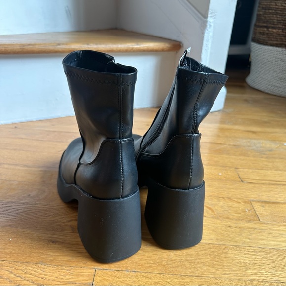 NEW Madden Girl Grace Platform Chelsea Boots | Square Toe Block Heel Boots - Picture 4 of 7